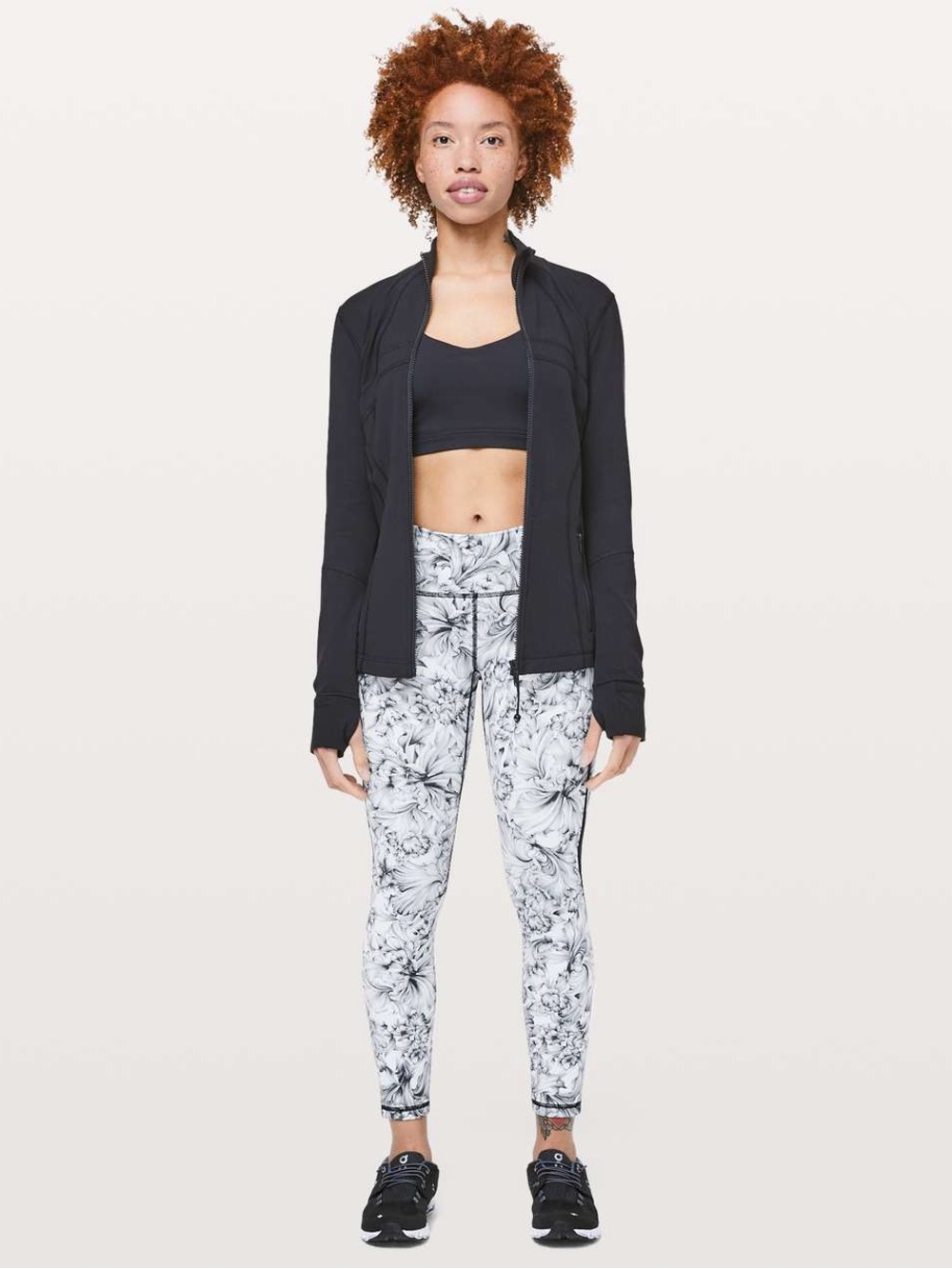 Lululemon Train Times Light Garden Leggings Black & White Size 6